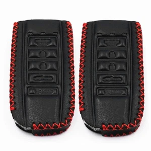 2Pcs Black Leather For Acura Integra ILX MDX RDX RLX TLX 5 Buttons Key Fob Cover - Picture 1 of 4