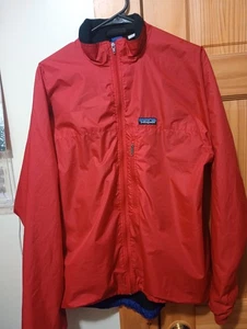 Patagonia Vintage Windbreaker gefütterte Jacke rot Reißverschluss Herren Medium - Bild 1 von 13