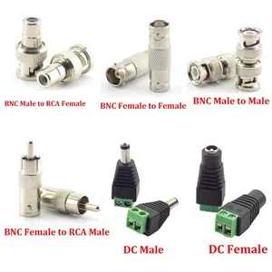 BNC DC Male Female to RCA Coupler Connectors Plug Joiner CCTV Camera Video Balun - Picture 1 of 16
