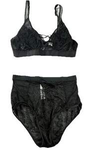 Mae Fantasy Dessous Tease Wimpern Spitze BH Set Größe Large schwarz Intim - Bild 1 von 18