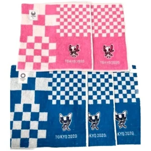 2020 Tokyo Olympic Original Miraitowa & Someity Hand Mini Towel Set of 5 New - Picture 1 of 2