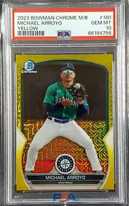 Michael Arroyo 2023 Bowman Chrom Mega Box gelb Refraktor/75 PSA 10 EDELSTEIN MT - Bild 1 von 2