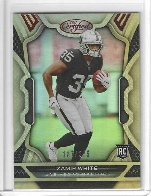 2022 PANINI CERTIFIED BRONZE #142 ZAMIR WHITE - ROOKIE CARD 167/275 *** RAIDERS - Image 1 of 2