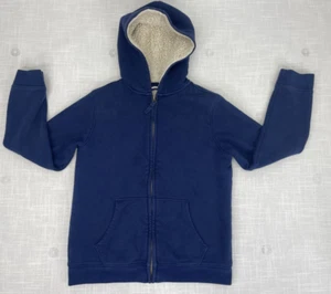 Lands End Blue Fleece Lined Zip Front Hoodie Childrens Sz M / 10-12 EUC - Picture 1 of 6