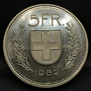 5 FRANCS 1982 TETE DE BERGER SUISSE / SWITZERLAND CUPRONICKEL - Bild 1 von 2