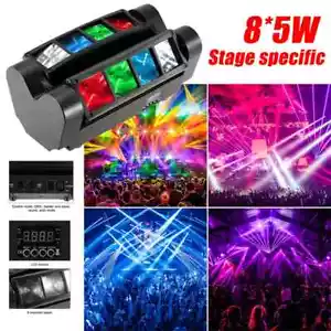 180W 8 LED Spider Moving Head Beam Stage Lighting RGBW DMX Disco Party DJ Lights - Picture 1 of 10