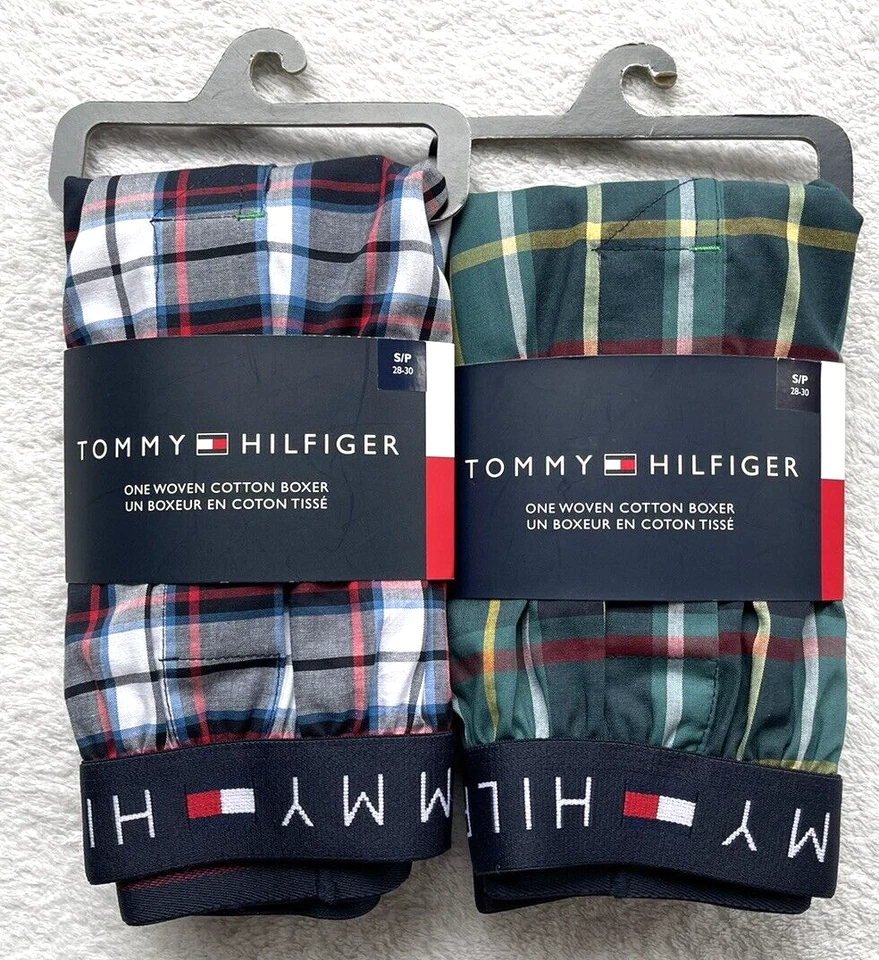 2x Tommy Hilfiger Men's Woven Cotton Boxer Size S (28-30) - Image 1 of 2