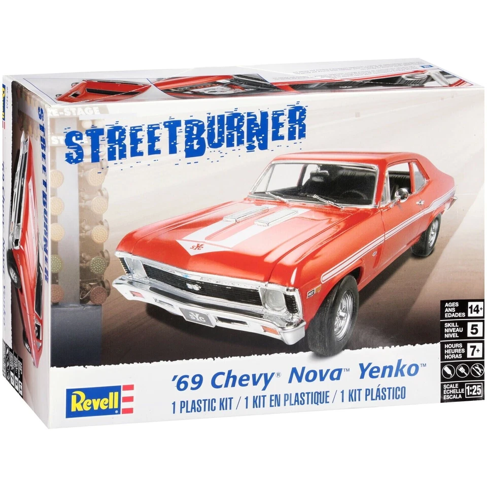 Revell '69 Chevy Nova Yenko Street Burner 1 25 SC Plastic Model Kit 85-4423