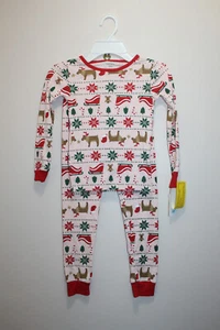 CARTER'S GIRLS PAJAMA SET 2PCS 100% COTTON HOLIDAY BLUSH PINK & MLTCLR SIZE 5 - Picture 1 of 6
