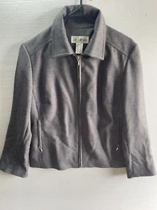 Liz Jordon Fleece Knit Full Zip Blazer Jacket Size 12 Regular VGC Grey. - Picture 1 of 10