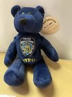 New York BLUE NYPD 9/11 SEPTEMBER 11 MEMORIAL Plush BEAR With Tag Collectable