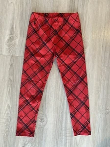 POLO RALPH LAUREN Girls Red & Black Christmas Plaid Leggings. Size 5 - Picture 1 of 6