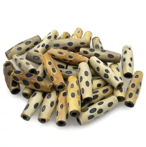 Perline per capelli corno corno di bufalo perline intagliate a pois 1" distanziatore 50pz - Foto 1 di 1