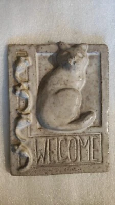 Janet Ontco Cat приветственный знак. Хорошее состояние товара 7 дюймов ширина-9-1/2 дюйма высота - Изображение 1 из 4