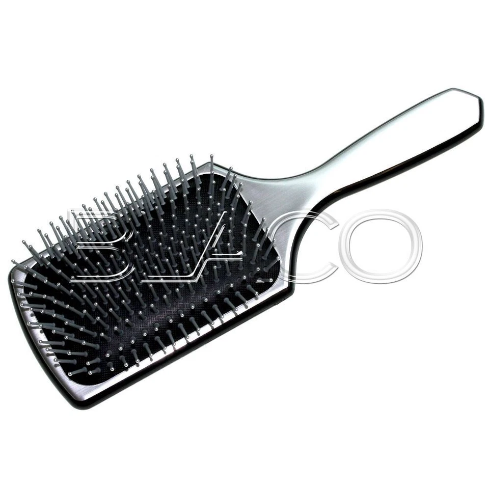 AURORE SPAZZOLA PER CAPELLI PIATTA PNEUMATICA COLOR ARGENTO RIFINITURE NERE - Immagine 1 di 1