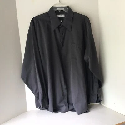 John Henry masculino sarja francesa ajustado manga longa botão para baixo tamanho 17.5 34/35 - Imagem 1 de 4