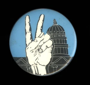 1969 Anti Vietnam Peace Movement March on Washington Peace Sign New Mobilization - Picture 1 of 2
