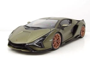 Lamborghini Sian FKP 37 2019 mate oliva metálico modelo de coche 1:18 Bburago - Imagen 1 de 10