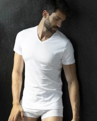 Armata Di Mare 2 Maglie Uomo Cotone Scollo A V Manica Corta - Immagine 1 di 2