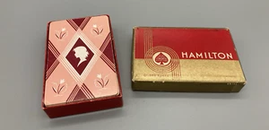 Vintage playing card deck Western Products pin red woman's profile design 1950's - Imagen 1 de 4