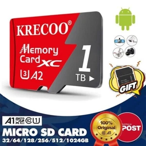 Micro SD Card Ultra Memory 128GB 256GB 1TB TF for Phone Tablet Security Camera - Picture 1 of 17