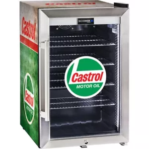 Castrol Vintage Fuel Pump Branded Triple Glazed Alfresco 70 Litre Bar Fridge - Picture 1 of 8