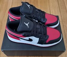 Air Jordan 1 Low Bred Toe GS Youth Size 6Y 7.5 Womens US Sneakers New Black Red