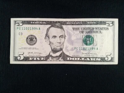 Fancy Serial Number Birthday PC 11-02-1994 5 Dollar November 2nd 1994 - Image 1 of 4
