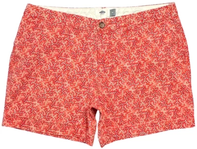 Old Navy Womens (10) Floral Print Chino Shorts Cotton Twill Red & White 32"X5" - Image 1 of 4