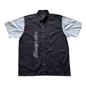 Men’s XL Limited Edition Black Gray Snap-On Tools Button Up Shirt Dmnd Plate Slv - Picture 1 of 8