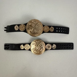 WWE Bronze Shiny Mattel Elite Tag Team Championship Title Belts For Figures - Picture 1 of 4