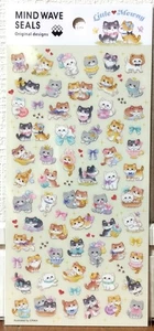 MIND WAVE Little Meuny Sticker Kawaii Animal Cat Kitty Kitten MADE IN JAPAN - Picture 1 of 3