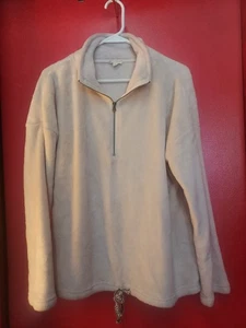 ANTHROPOLOGIE HEM & THREAD VELOUR 1/4 ZIP PULLOVER BEIGE M - Bild 1 von 6