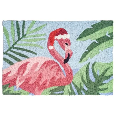 Alfombra Festive Flamingo Holiday lavable a máquina 20" x 30" Foto 1 de 3