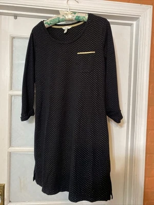 Camisón Soma Cool Nights para mujer mediano negro a lunares elástico camisa de noche Foto 1 de 4