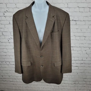 Jos A Bank Braun 100% Wolle Fensterscheibe 2 Knopf Kerbe Blazer Sport Mantel Größe 52 L - Bild 1 von 14