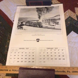 Calendario Ferroviario Pennsylvania 1966 Original, Buen Estado Usado con Tubo de Envío Original - Imagen 1 de 8