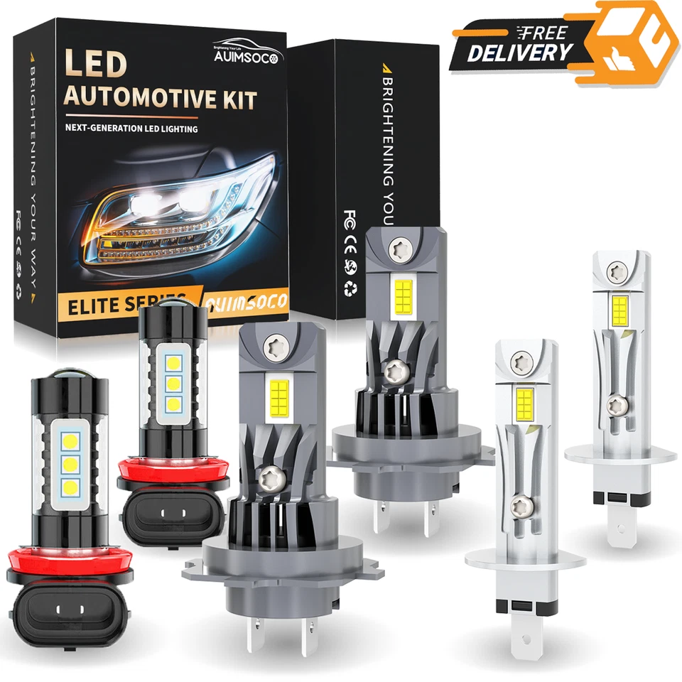 Kit combinado de faros LED 6 piezas alto/bajo + bombillas antiniebla para Fiat Ducato 2009 2014 Foto 1 de 4