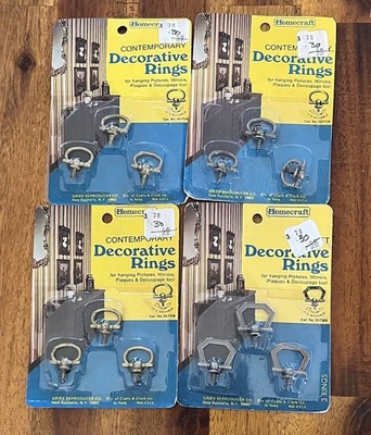 Lote De Colección Nuevo De Lote Anillos Decorativos Artesanía Cuadro Ganchos para Colgar en Pared Manijas Tiradores Foto 1 de 4