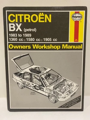 Haynes Citroen BX Manual 1983 To 1989 Petrol Repairs  Workshop   - Image 1 of 3