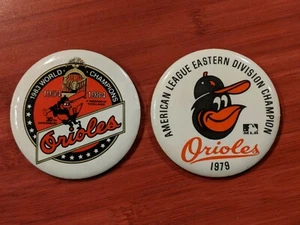 Baseball Orioles 1984 30th Anniversary & 1979 AL Division Champion Pins Buttons - Picture 1 of 5