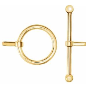 17,4 mm Ring 33,25 mm Stab MASSIV 14k Gelbgold Knebelkugelverschluss Set HERGESTELLT IN DEN USA - Bild 1 von 2