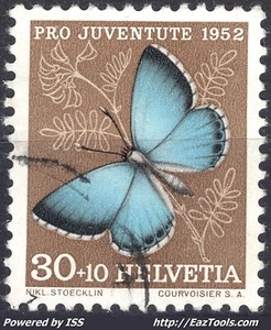 SUISSE POUR LA JEUNESSE ARGUS ARGENTÉ N° 529 AVEC OBLITERATION - Picture 1 of 2