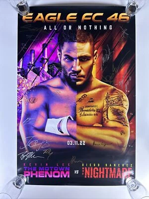 SUPER RARE Eagle FC 46 Diego Sanchez Vs Kevin Lee signed event poster KHABIB UFC - Image 1 of 4