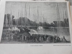 Gravure 1869 - Le Bassin de Neptune à Versaille - Foto 1 di 1