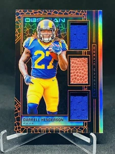 DARRELL HENDERSON 2019 PANINI OBSIDIAN MOSAIC ELECTRIC ORANGE RC JERSEY /50 RAMS - Foto 1 di 2