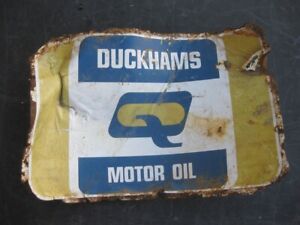 Old Vintage Antique Tin N0 Enamel Sign Garage Advert Duckhams Motor Oil