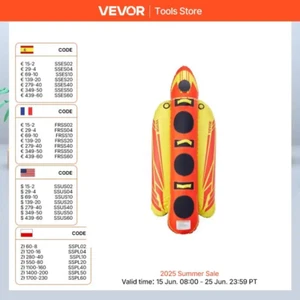 VEVOR Towable Tubes for Boating 1-3 Riders Inflatable Boat Tubes and Towables, 5 - Picture 1 of 12