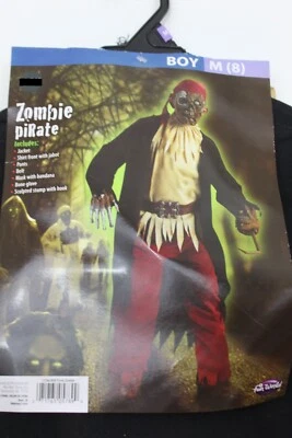 DISFRAZ PIRATA ZOMBIE PARA NIÑOS Mediano 8-10 Máscara Gancho Miedo Halloween Vestido Elegante Foto 1 de 2