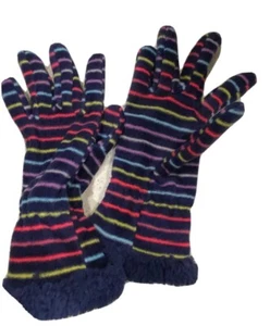Girls Cat & Jack Fleece Winter Gloves Lot of  Size 4-7 M, And 4-7 Patterned Blue - Picture 1 of 9